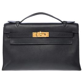 Hermès HERMES Kelly Mini Tasche aus blauer Leder - 102699 Blau