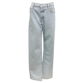 Attico Hellblaue Denim Boyfriend-Jeans Blau