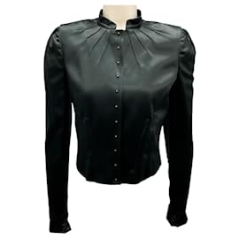Givenchy-Givenchy Black Satin Pintuck Jacket-Black