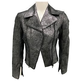 Alaïa Alaia Black / Silver Moto Zip Leather Jacket Black
