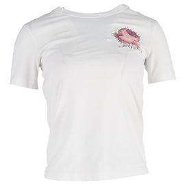 Camiseta Marni Flower Patch en algodón blanco Blanco Crudo