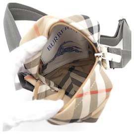 Burberry-Burberry Vintage Check Canvas Phone Pouch Bag-Brown,Beige