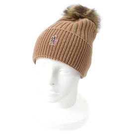 Moncler BERRETTO TRICOT Knit Hat Brown Brown