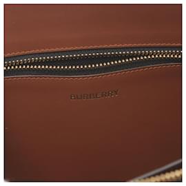 Burberry-Burberry TB Monogram Clutch Bag PVC Leather-Brown,Beige