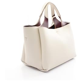Tod's-Tod's T Timeless Mini Leather Handbag-White