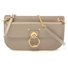 Chloé Bolsa de ombro de couro Chloe Tess bege Marrom Bege