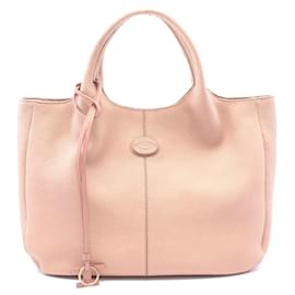 Tod's-Tod's Leather ALH Tote Bag Pink-Pink
