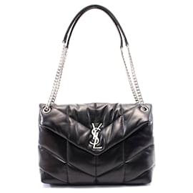 Yves Saint Laurent Bolso de hombro de cuero Loulou Puffer de Saint Laurent Negro