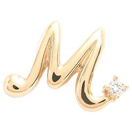 Broche Tasaki Initial M Au750 Doré Métallisé