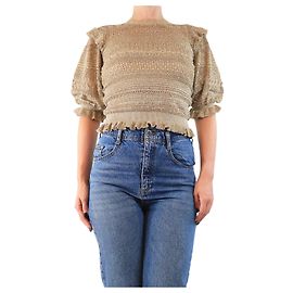 Ulla Johnson Gold lurex ruffled knit top - size S Golden