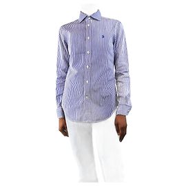 Polo Ralph Lauren Camicia a righe blu e bianca - taglia UK 6 Blu