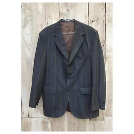 Louis Féraud Herren Blazer Jacke Anthrazit Baumwolle Wolle Anthrazitgrau