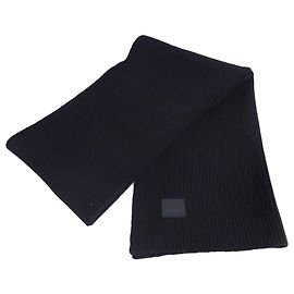 Schal aus schwarzer Wolle mit Acne Studios Gesichtspatch Schwarz