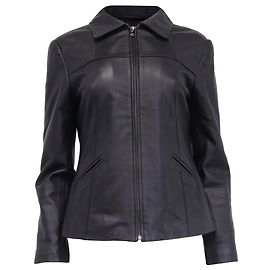 Giacca con zip in pelle nera Versace Jeans Nero