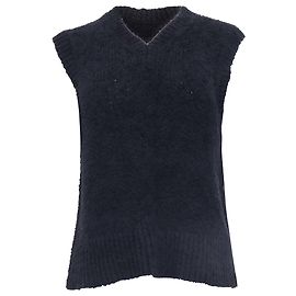 Chaleco de algodón negro con cuello en V Theory Negro