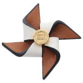 Broche Miu Miu en forme de moulin à vent Marron