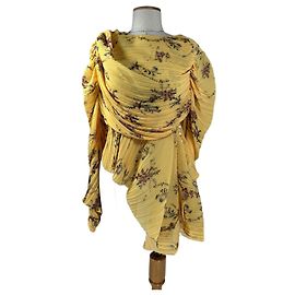 Preen By Thornton Bregazzi Yellow Polyester Blouse Top Yellow