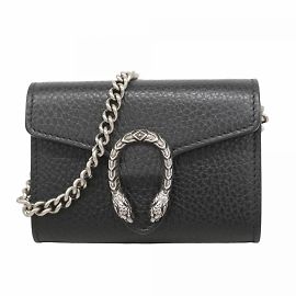 Portafoglio in pelle nera Gucci Nero