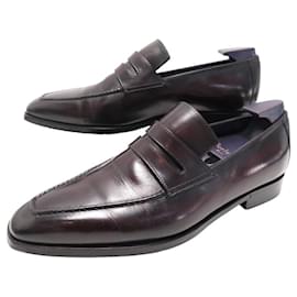 Berluti-BERLUTI SHOES ANDY DEMESURE LOAFERS 7 41 PATINATED LEATHER + SHOE TREES-Black