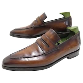 Berluti-BERLUTI SHOES ANDY DEMESURE S3411 7 41 IN CARAMEL PATINA LEATHER-Brown
