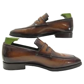 Berluti-BERLUTI SHOES ANDY DEMESURE S3411 7 41 IN CARAMEL PATINA LEATHER-Brown