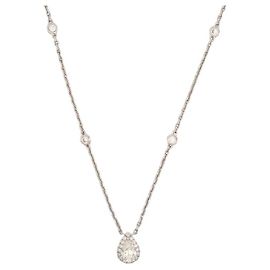 COLAR MESSIKA JOY 5224 DIAMANTE PÊRA 0,25CT OURO BRANCO 18K 0,40CT Prata