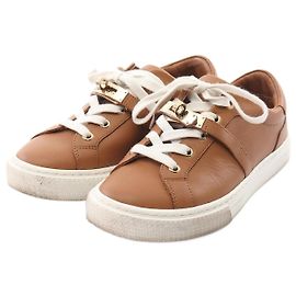 Hermès Hermes Day Kelly Buckle Leather Sneakers Brown