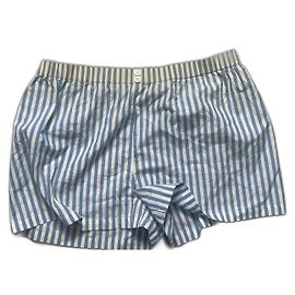 Shorts Chanel de algodão listrado azul e branco Branco Azul