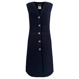 Chanel Abito Giacca Bottoni Gripoix CC Parigi / Dubai 46 FR Blu navy