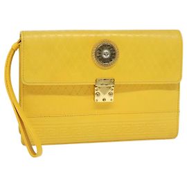 Borsa a mano Gianni Versace in pelle giallo oro Auth BA3127 D'oro Giallo