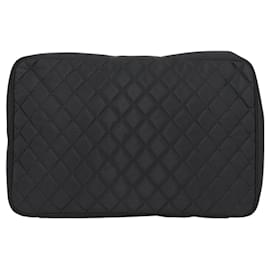 Chanel-CHANEL Matelasse PC Case Nylon Black Silver CC Auth 121516M-Black,Silvery