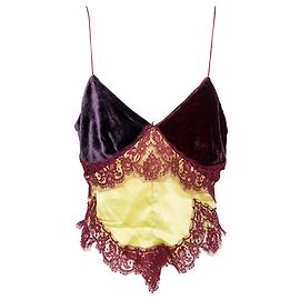 Autre Marque Top de renda de veludo Geen Morgan Multicor