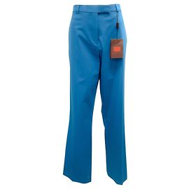 Pantalones de algodón turquesa Etro Azul