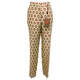 Etro Gelb / Rot Multi 2024 Jacquard-Hosen Gelb