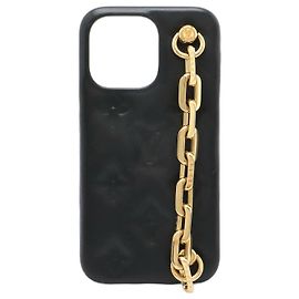 Funda para teléfono Coussin Monogram de piel de cordero Louis Vuitton M81392 Negro