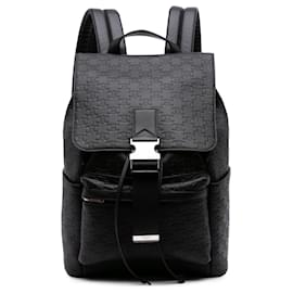 Céline Celine Black Embossed Calfskin Triomphe Backpack Black