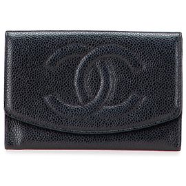 Cartera Trifold Caviar Negra CC de Chanel Negro