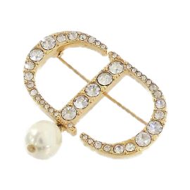 Christian Dior Petit CD V0716PTCCY Brosche Weiß Golden Andere