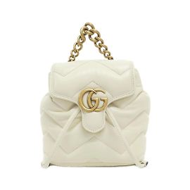 Mochila de cuero Gucci GG Marmont Blanco