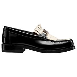 Dior Emblem Leder Slipper Schwarz