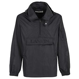Veste coupe-vent à capuche avec logo Lanvin Noir