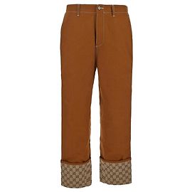 Calças de algodão GG Gucci Marrom