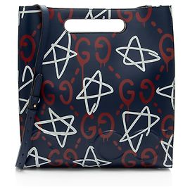 Gucci Leder Ghost Medium Tote Blau