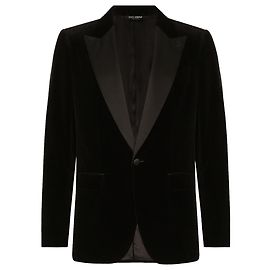Samt Smokingjacke von Dolce & Gabbana Schwarz