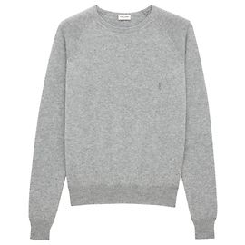 Saint Laurent Cassandre Cashmere Sweater Grey