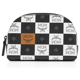 MCM Checkerboard Visetos Cosmetic Bag Black