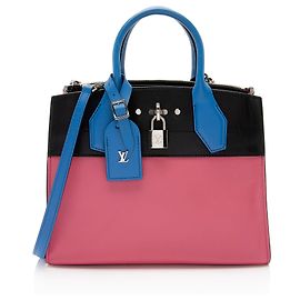 Louis Vuitton Taurillon City Steamer PM Tote Black