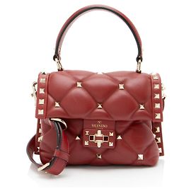 Valentino Garavani Mini sac à main Candystud en cuir Nappa Valentino Rouge