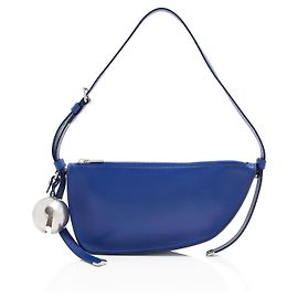 Borsa a spalla mini in pelle Burberry Shield Blu