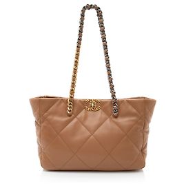 Chanel Lammleder 19 East/West Einkaufstasche Braun